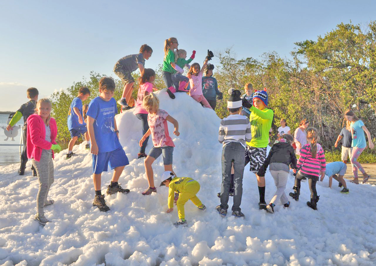 Holiday Fest Snow Mountain on the beach