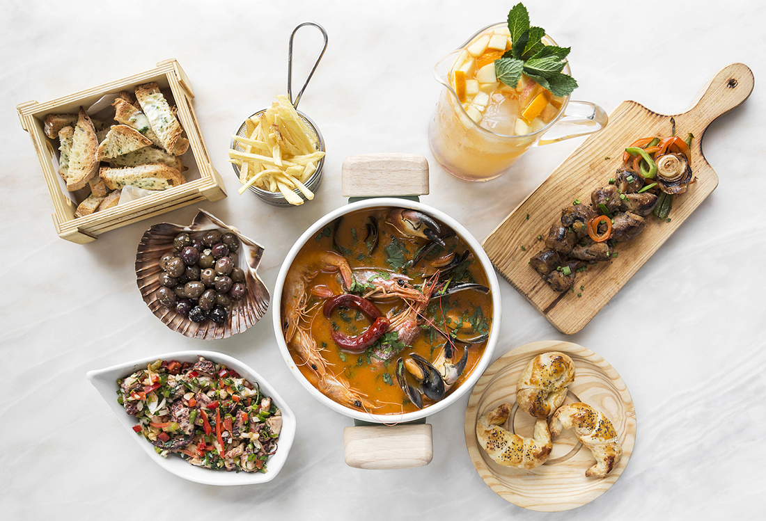 Mixed Spanish Gourmet Tapas Sharing Set Selection On Restaurant